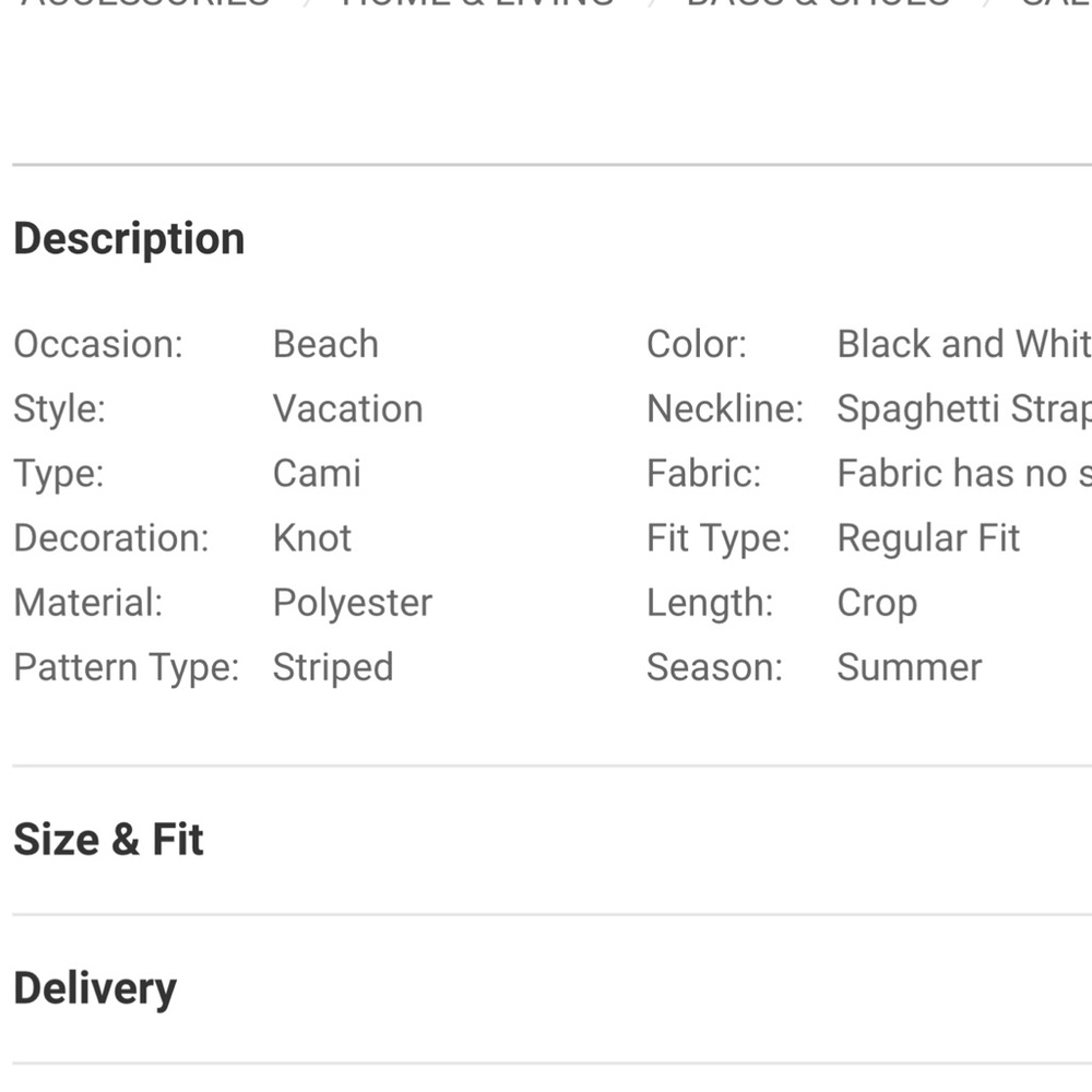 Black and White Striped Back Tie Crop Tank Top - Picture 5 of 6